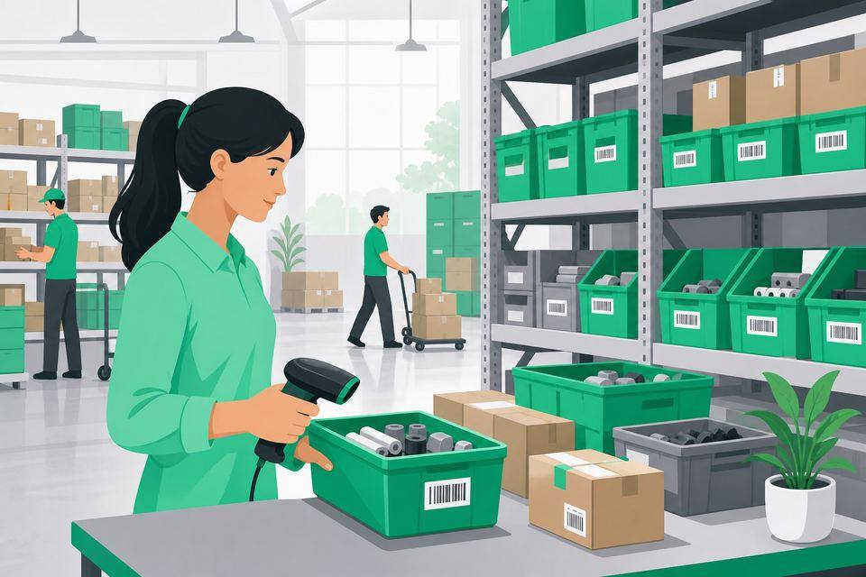 电动工具物料与外购件仓储货架，物料标签与批次管理